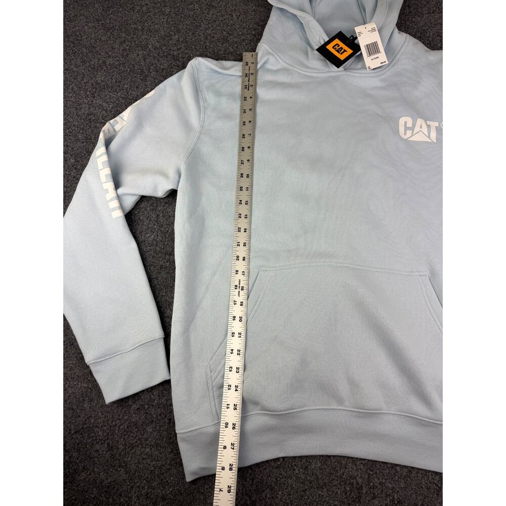 NWT Caterpillar CAT Men's Light Blue Skyway Logo Pullover Hoodie Sweatshirt XL - Picture 3 of 8